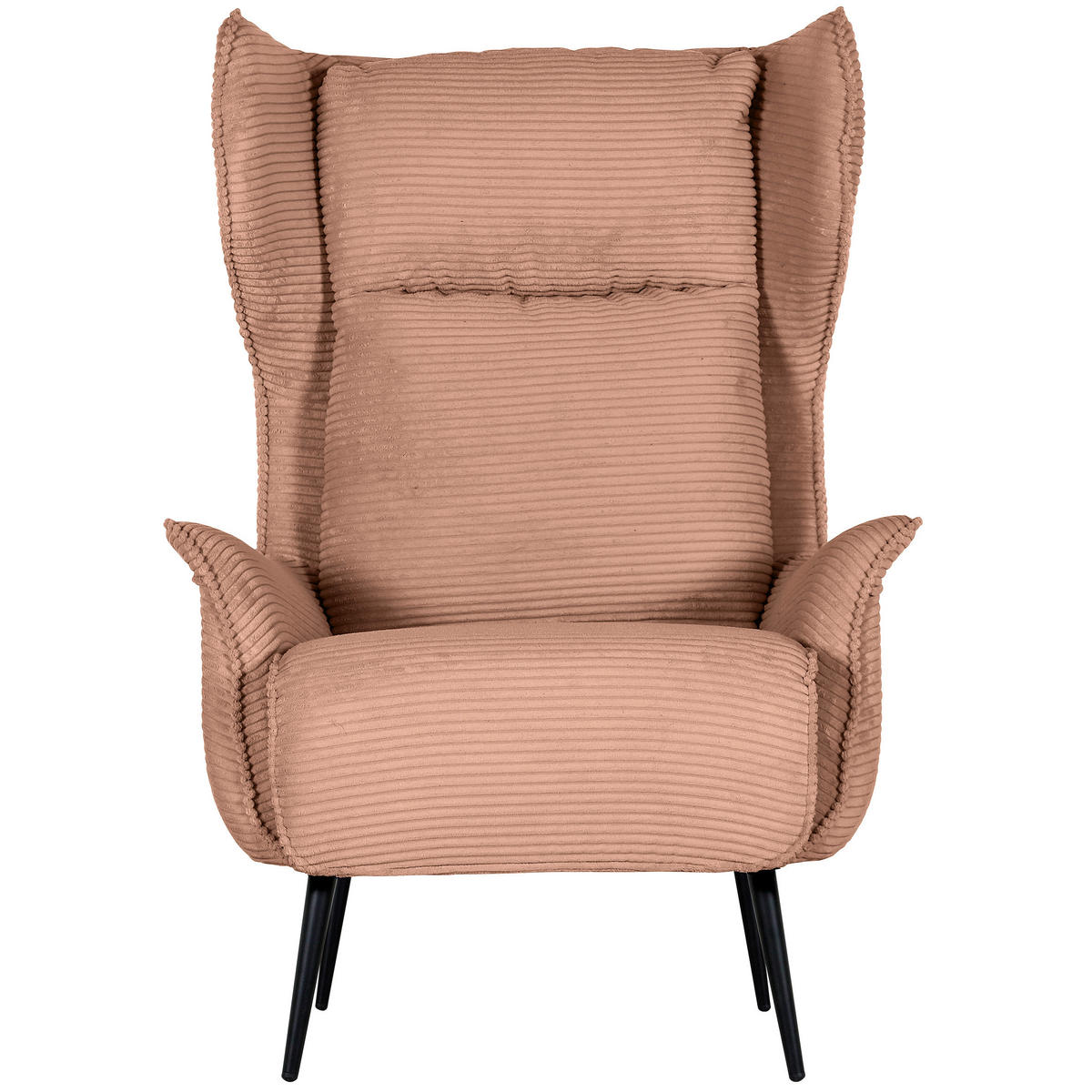 OHRENSESSEL Cord Altrosa  - Schwarz/Altrosa, Design, Textil/Metall (83/106/89cm) - Landscape