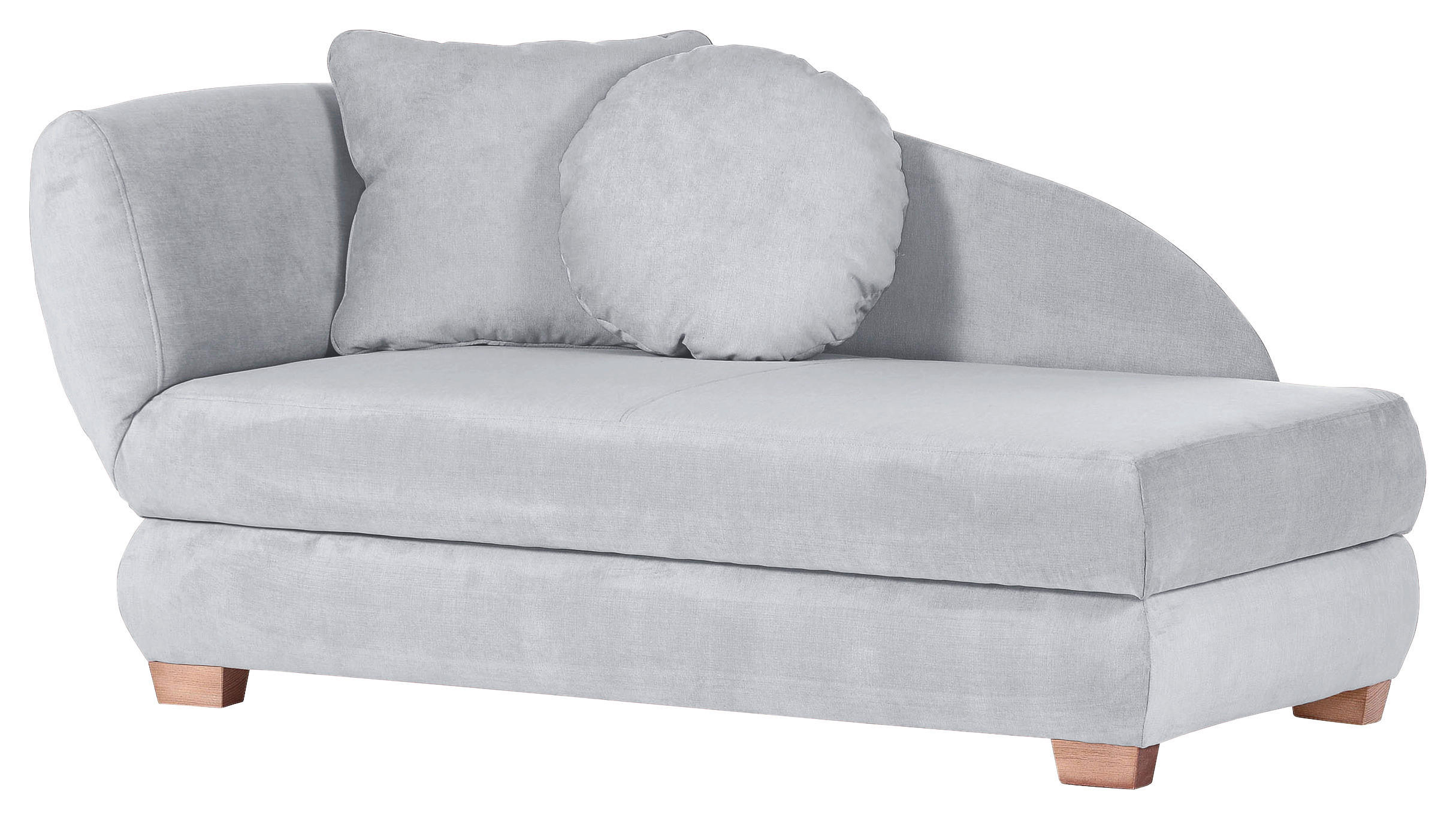 RÉCAMIERE Hellblau Mikrofaser  - Eichefarben/Hellblau, LIFESTYLE, Holz/Textil (88/85/176cm) - Xora