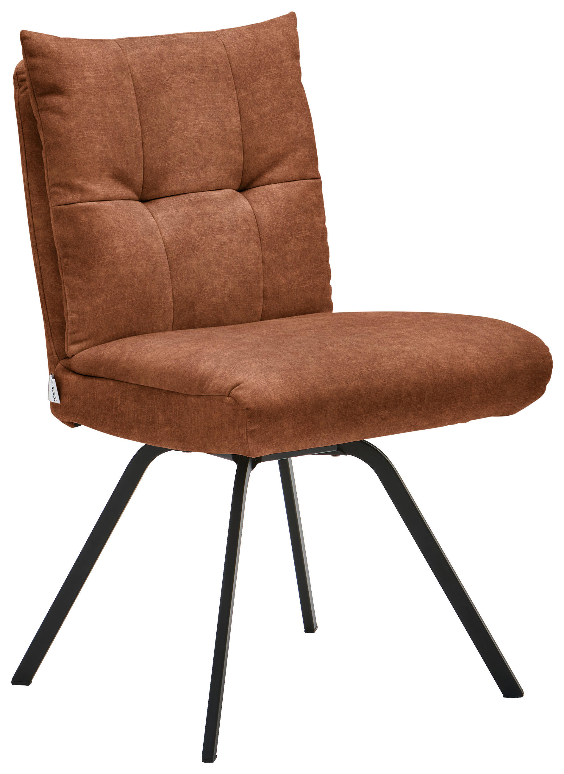 STUHL  in Velours Textil  - Rotbraun/Schwarz, Design, Textil/Metall (50/84/68cm) - Welnova