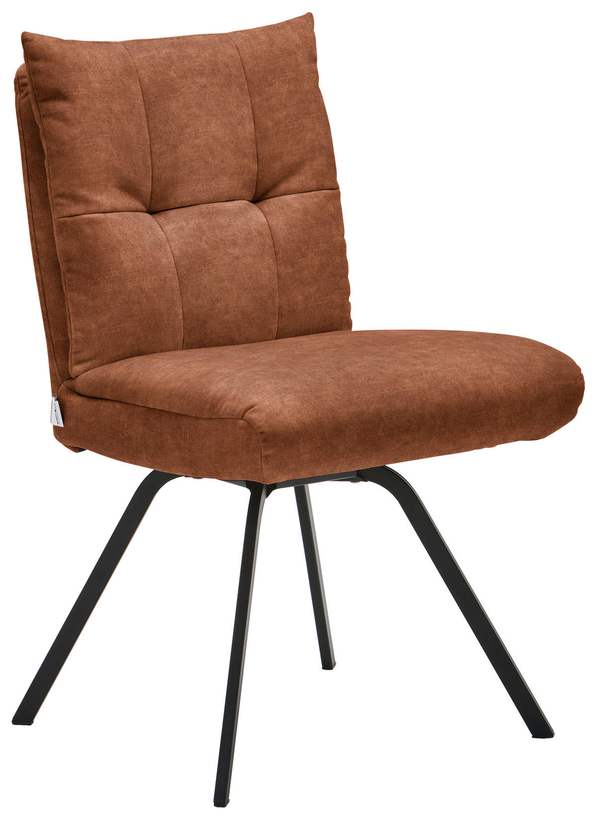 STUHL  in Velours Textil  - Rotbraun/Schwarz, Design, Textil/Metall (50/84/68cm) - Welnova