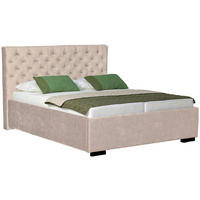 POLSTERBETT 180/200 cm  in Creme  - Creme/Schwarz, Design, Holz/Textil (180/200cm) - Boxxx