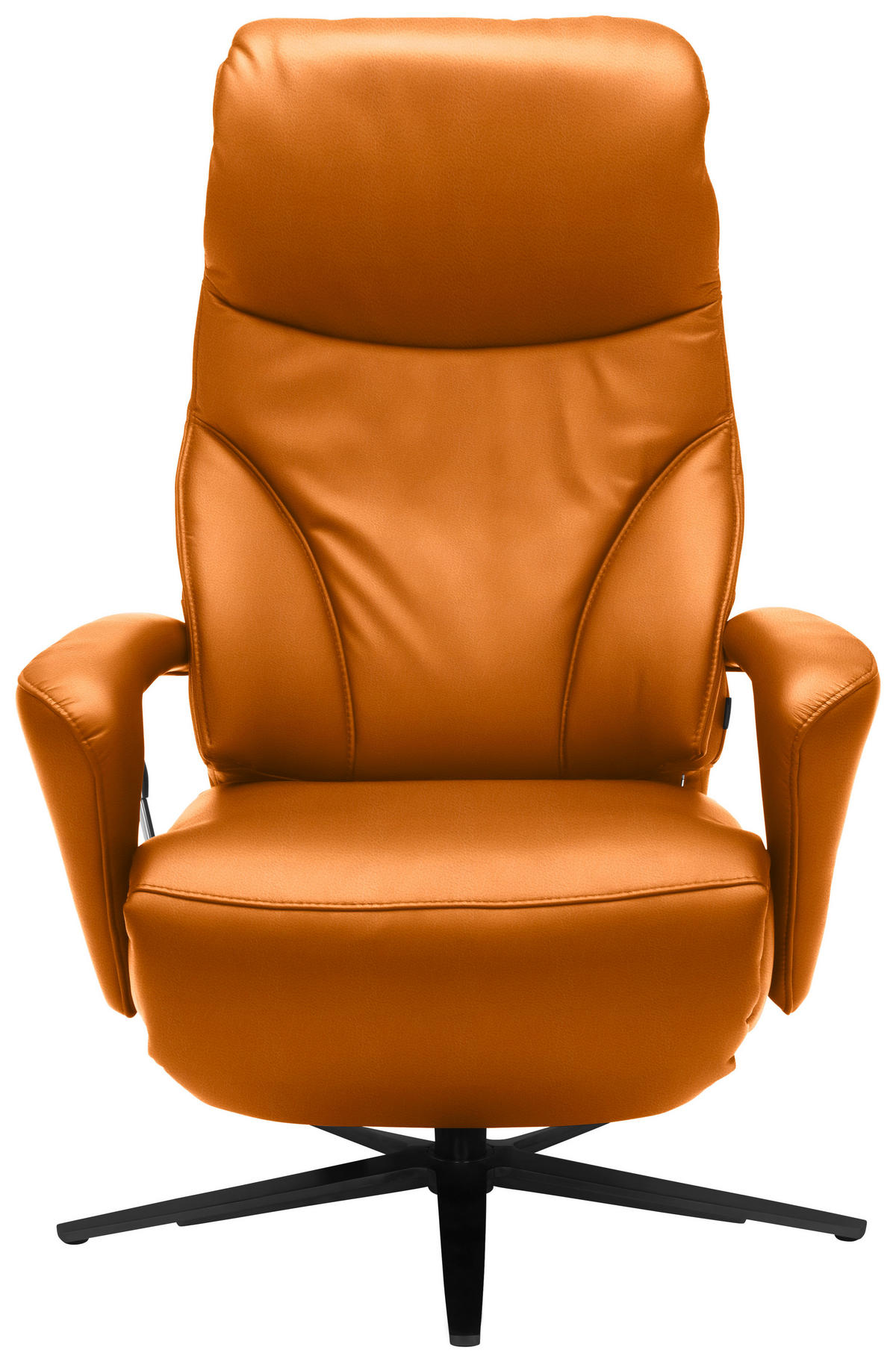 RELAXSESSEL in Leder Orange  - Schwarz/Orange, Design, Leder/Metall (75/106/88cm) - Dieter Knoll