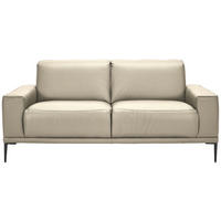 2-SITZER-SOFA  in Echtleder Creme   - Creme/Schwarz, Design, Leder/Metall (180/82/92cm) - Johann Jakob