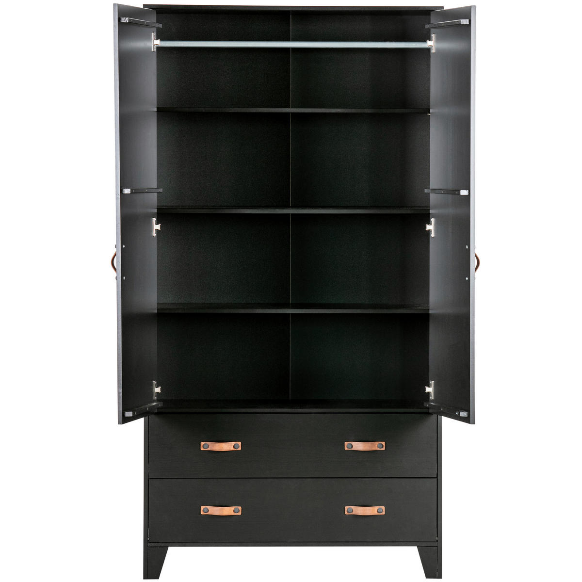 DREHTÜRENSCHRANK  in Schwarz  - Schwarz, Basics, Holz (94/180/40cm) - MID.YOU