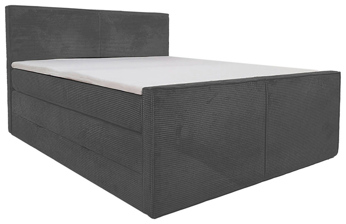 BOXSPRINGOVÁ POSTEĽ, 180/200 cm, sivá - sivá, Modern, textil (180/200cm) - Livetastic