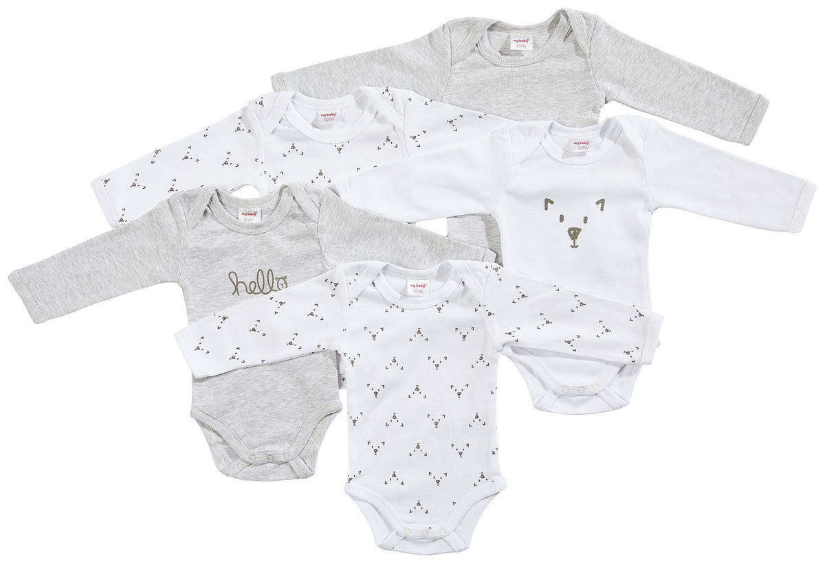 BABYBODY-SET  - Anthrazit/Weiß, Basics, Textil (86/92null) - My Baby Lou