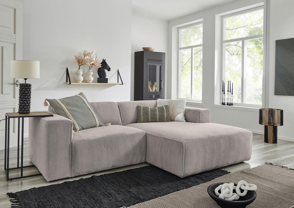 HÖRNSOFFA i manchester ljusgrå  - ljusgrå/svart, Design, textil/plast (234/161cm) - Livetastic