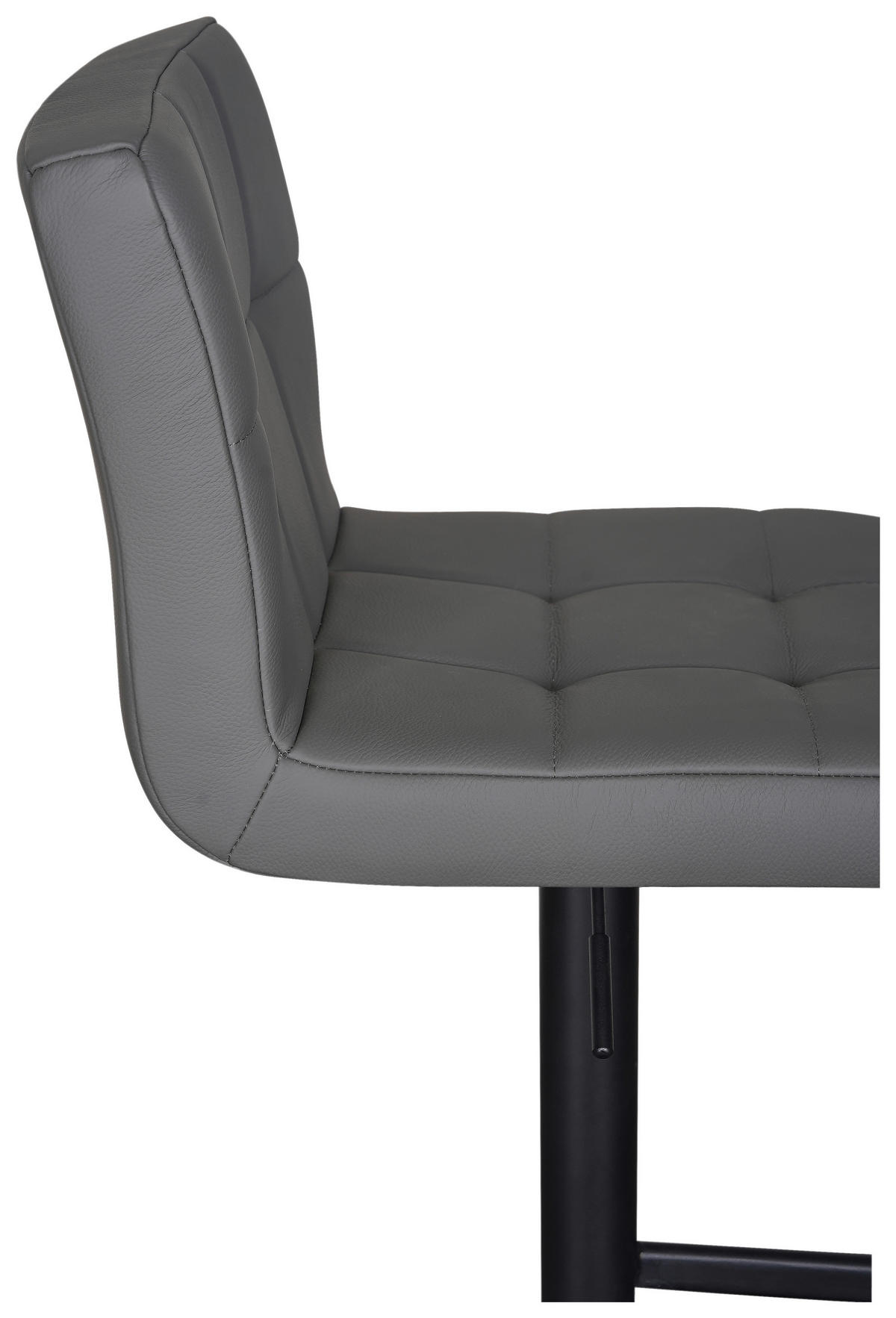 BARHOCKER in Grau, Schwarz  - Schwarz/Grau, MODERN, Leder/Metall (43/92/113/51,5cm) - Livetastic