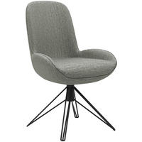 STUHL  Lederauswahl, Stoffauswahl, Typenauswahl, Sitzfläche 360° drehbar, automatische Rückholfunktion Chenille  - Anthrazit/Schwarz, Design, Textil/Metall (55/90/62cm) - Musterring