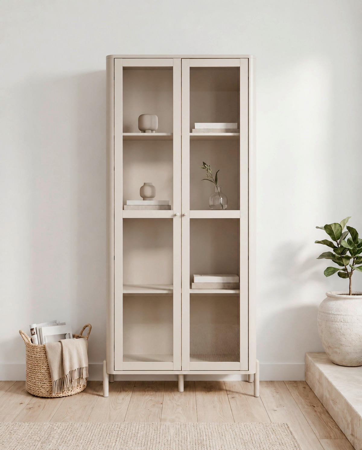VITRINE  in Kaschmir  - Kaschmir, Design, Glas/Holzwerkstoff (86/195/38cm) - MID.YOU