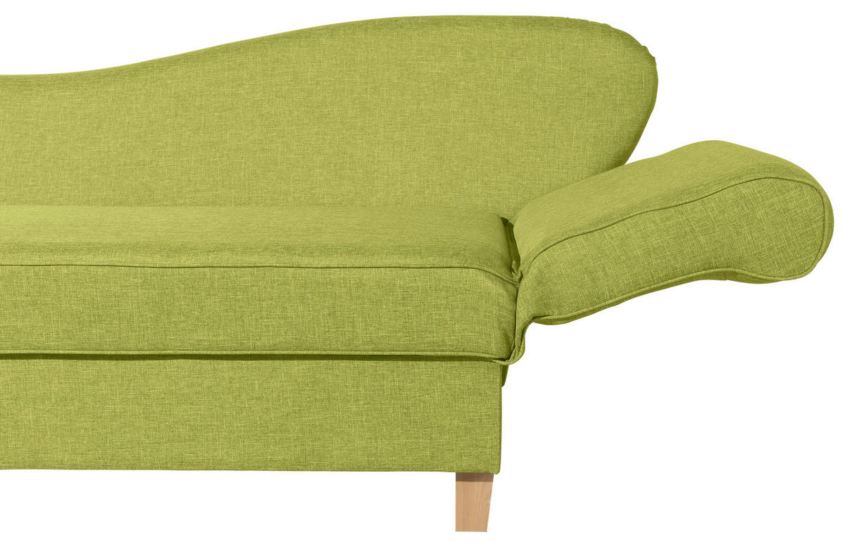 RÉCAMIERE in Flachgewebe Hellgrün  - Buchefarben/Hellgrün, Design, Holz/Textil (190/88/82cm) - Max Winzer