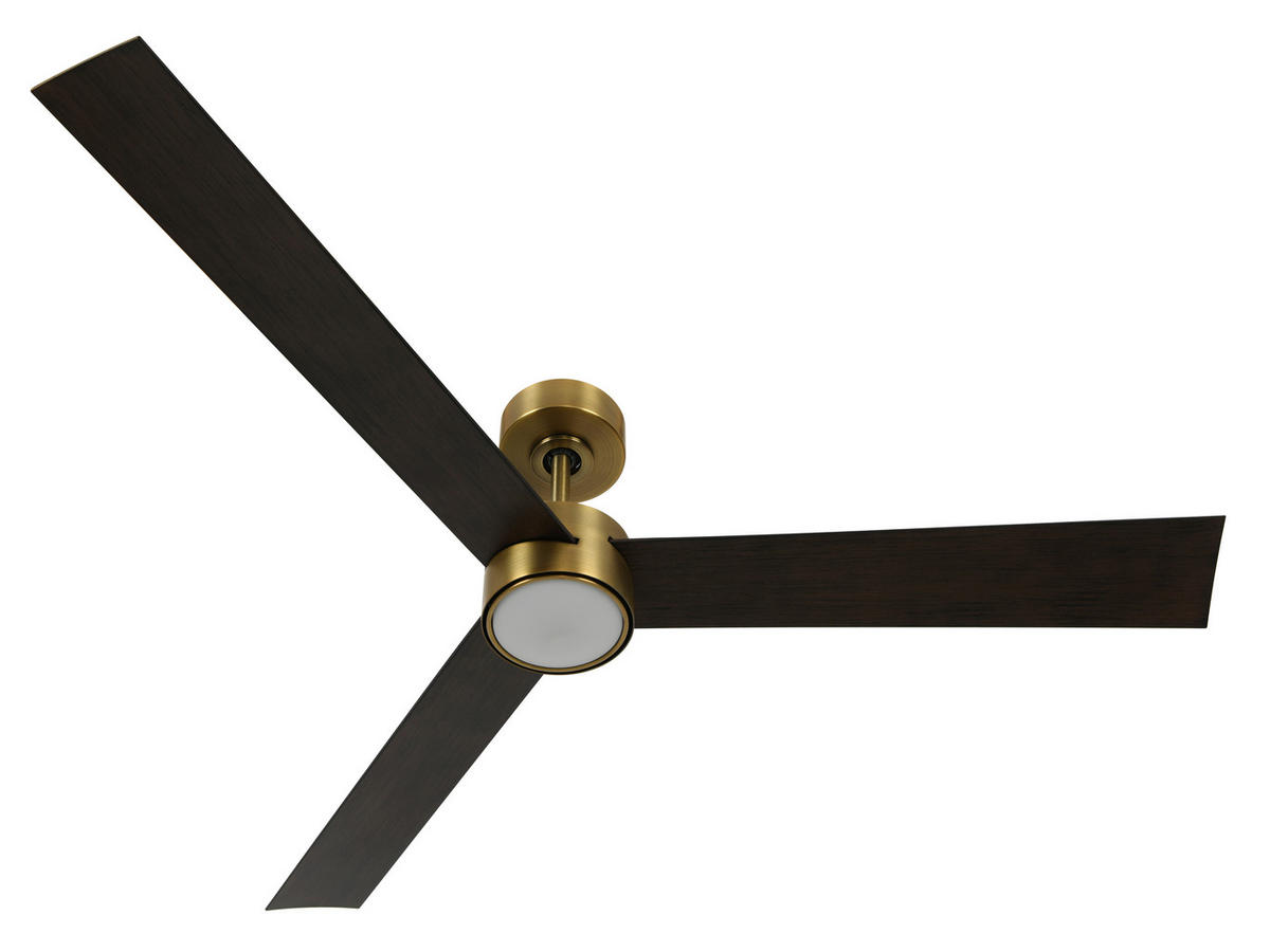 DECKENVENTILATOR 132 cm  - Messingfarben/Walnussfarben, Trend, Kunststoff/Metall (132cm) - P & B