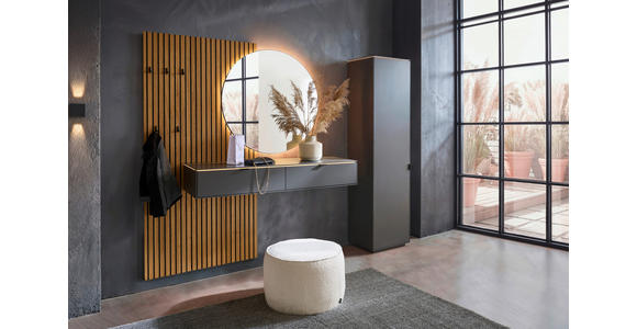 GARDEROBENSCHRANK  in 50/200/40 cm  - Anthrazit/Schwarz, Design, Holzwerkstoff/Metall (50/200/40cm) - Dieter Knoll