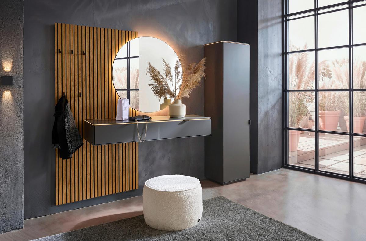 GARDEROBENSCHRANK  in 50/200/40 cm  - Anthrazit/Schwarz, Design, Holzwerkstoff/Metall (50/200/40cm) - Dieter Knoll