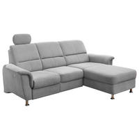 ECKSOFA  in Mikrofaser Silberfarben  231/165 cm  - Chromfarben/Silberfarben, MODERN, Textil/Metall (231/165cm) - Livetastic