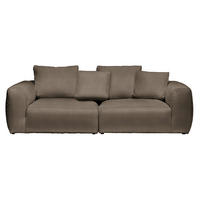 BIGSOFA in Samt Braun  - Schwarz/Braun, Modern, Kunststoff/Textil (260/70/122cm) - Carryhome