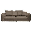 BIGSOFA in Samt Braun  - Schwarz/Braun, MODERN, Kunststoff/Textil (260/70/122cm) - Carryhome