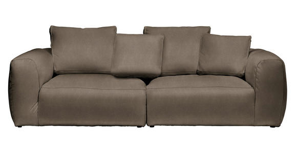 BIGSOFA in Samt Braun  - Schwarz/Braun, MODERN, Kunststoff/Textil (260/70/122cm) - Carryhome