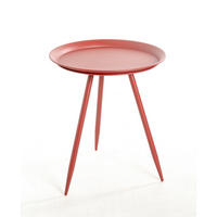 BEISTELLTISCH 54/54/44 cm Rot rund  - Rot, Trend, Metall (54/54/44cm)