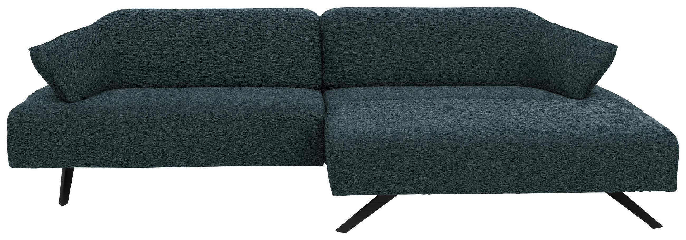 ECKSOFA in Struktur Hellblau  - Anthrazit/Hellblau, Design, Textil/Metall (276/165cm) - Himolla