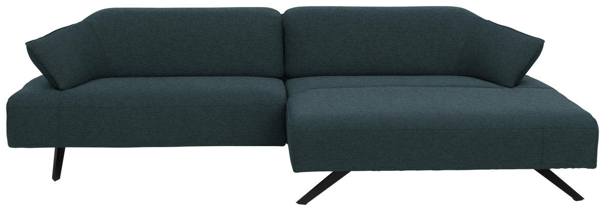 ECKSOFA in Struktur Hellblau  - Anthrazit/Hellblau, Design, Textil/Metall (276/165cm) - Himolla
