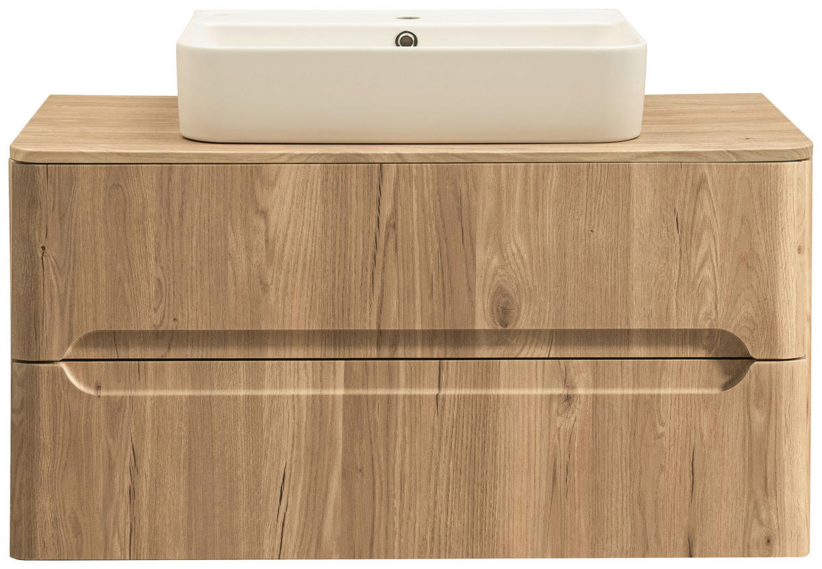 WASCHTISCHKOMBI 101 cm  - Wildeiche/Weiß, KONVENTIONELL, Keramik/Holzwerkstoff (101cm) - Held