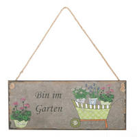 DEKOSCHILD 30,5/13 cm  - Grau/Grün, Basics, Metall (30,5/13cm)