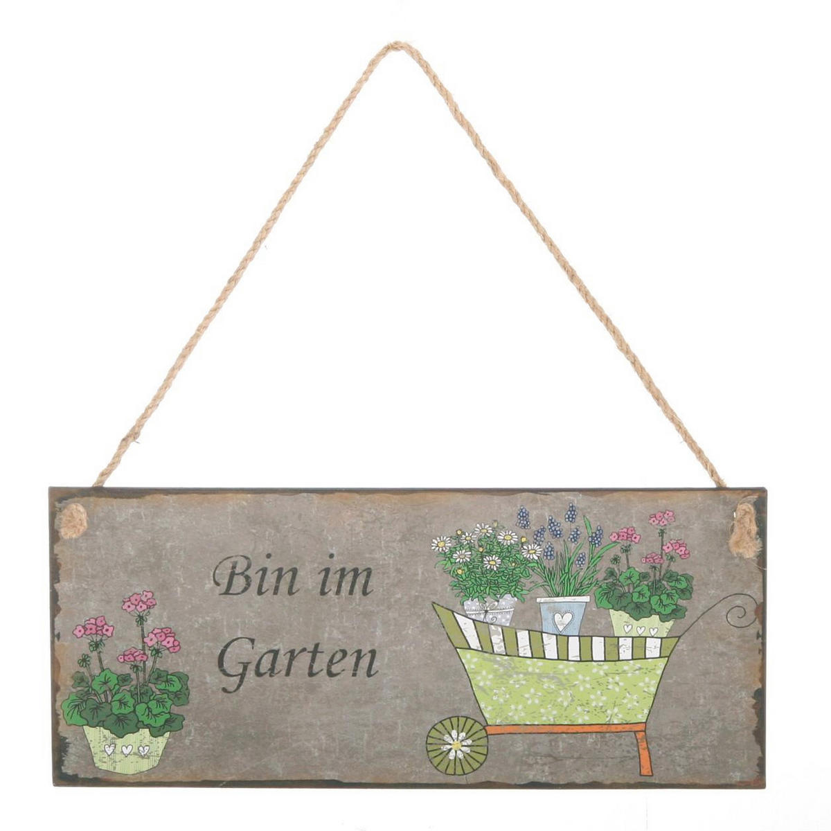 DEKOSCHILD 30,5/13 cm  - Grau/Grün, Basics, Metall (30,5/13cm)