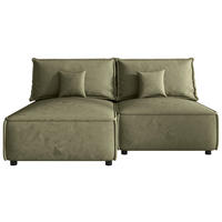 ECKSOFA Olivgrün Webstoff Zierkissen, Rückenkissen, Rücken echt  - Schwarz/Olivgrün, MODERN, Kunststoff/Textil (153/200cm) - Xora