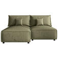 ECKSOFA Olivgrün Webstoff Zierkissen, Rückenkissen, Rücken echt  - Schwarz/Olivgrün, MODERN, Kunststoff/Textil (153/200cm) - Xora