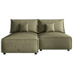 ECKSOFA Olivgrün Webstoff Zierkissen, Rückenkissen, Rücken echt  - Schwarz/Olivgrün, MODERN, Kunststoff/Textil (153/200cm) - Xora