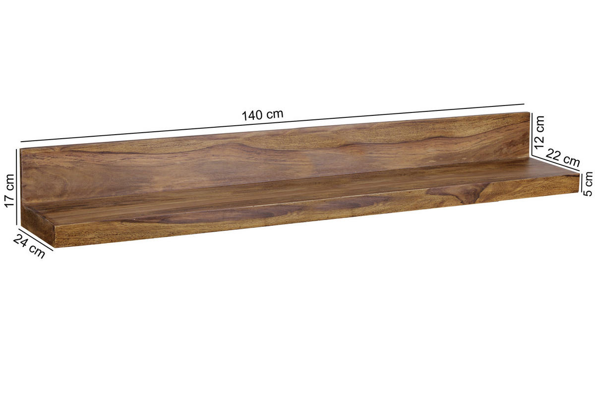 VÄGGHYLLPLAN 140/17/24 cm  - sheshamfärgad, Modern, trä (140/17/24cm) - MID.YOU