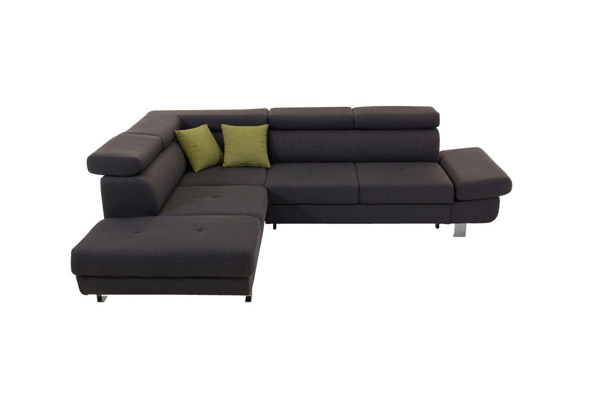 UGAONA GARNITURA antracit  - boja hroma/zelena, Dizajnerski, tekstil/metal (229/270cm) - Xora