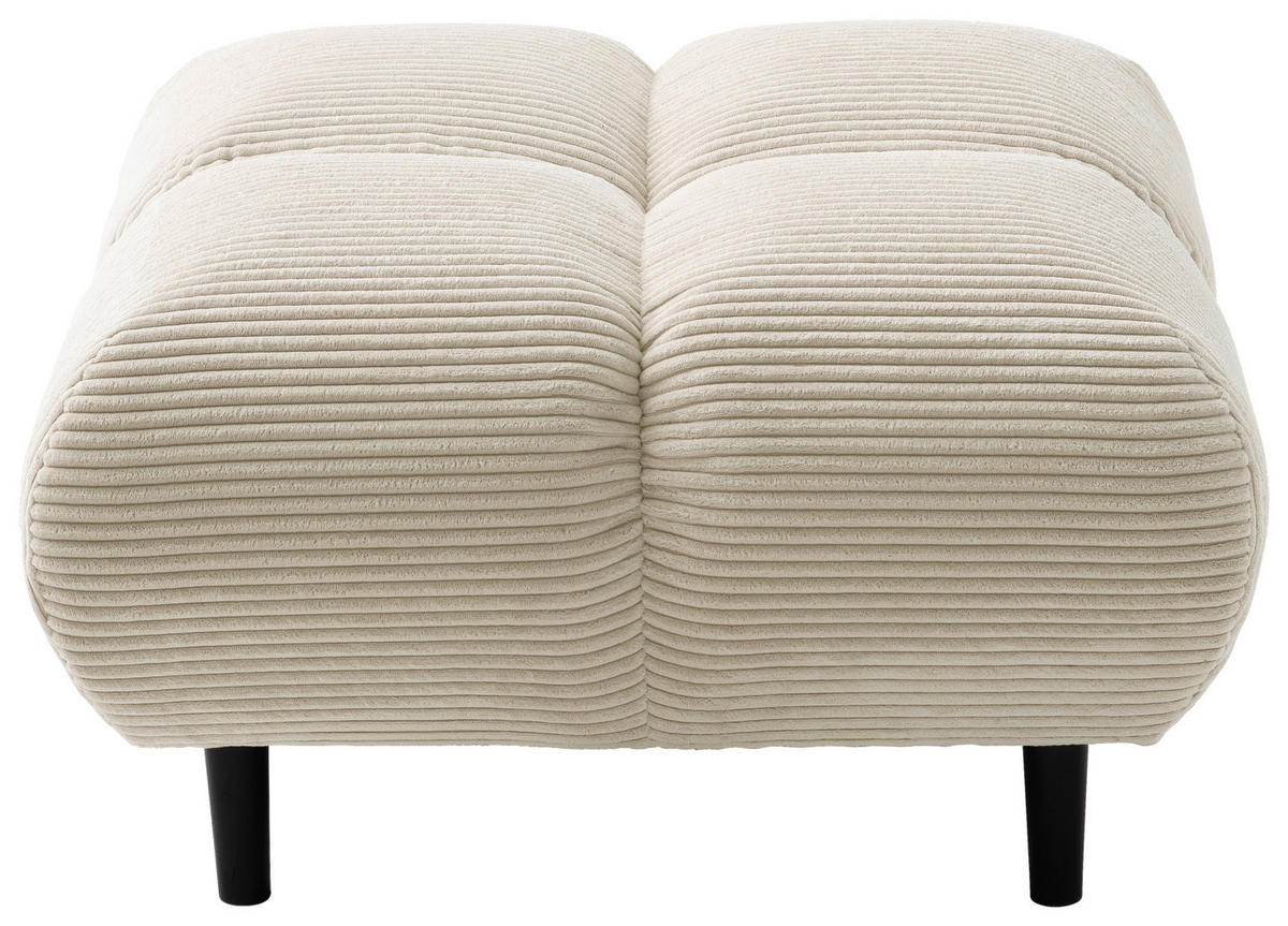 HOCKERBANK 73/41/73 cm Cord Naturfarben Holz  - Schwarz/Naturfarben, Design, Holz/Textil (73/41/73cm) - Pure Home Lifestyle