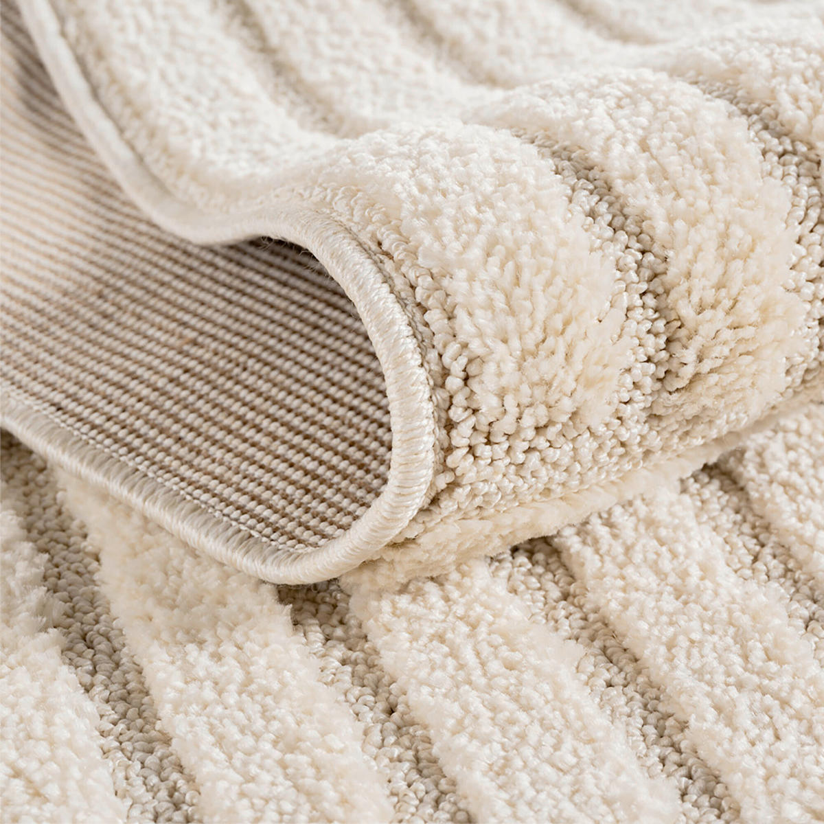 FLACHWEBETEPPICH 120 cm ART Creme rund  - Creme, Basics, Kunststoff/Textil (120cm) - Novel