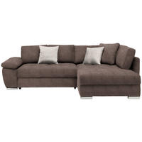 ECKSOFA in Webstoff Taupe  276/212 cm  - Taupe/Chromfarben, Design, Kunststoff/Textil (276/212cm) - Carryhome