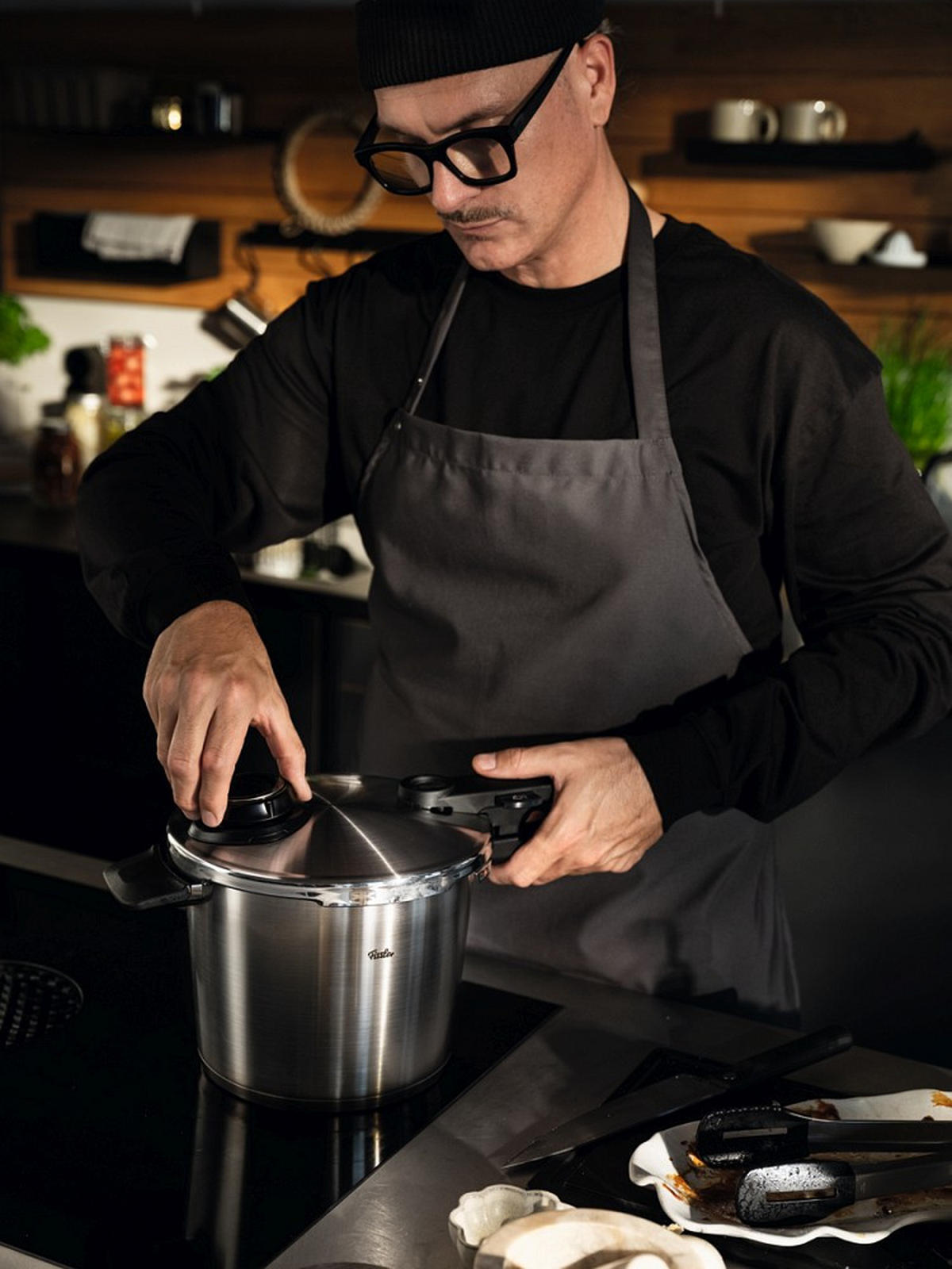 SCHNELLKOCHTOPF VITAVIT® PREMIUM satiniert 6.0 L  - Silberfarben, Basics, Metall (22cm) - Fissler