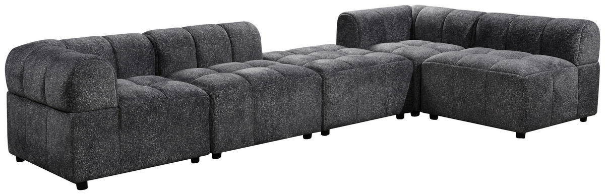 ECKSOFA einzeln stellbar  Anthrazit Struktur  - Anthrazit/Schwarz, Design, Holz/Kunststoff (336/70/168cm) - MID.YOU