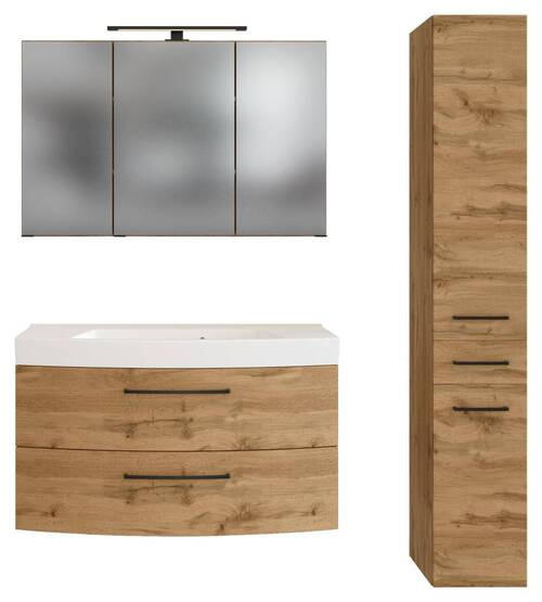 BADEZIMMER  in 130 cm  - Eichefarben/Weiß, MODERN, Holzwerkstoff/Stein (130cm) - Held