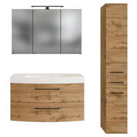 BADEZIMMER  in 130 cm  - Eichefarben/Weiß, MODERN, Holzwerkstoff/Stein (130cm) - Held