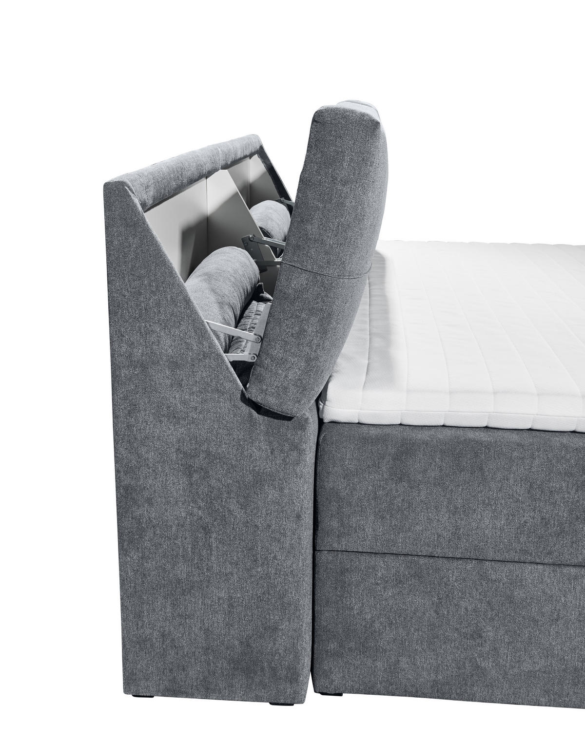 BOXBETT 160/200 cm  in Anthrazit  - Anthrazit/Schwarz, MODERN, Kunststoff/Textil (160/200cm) - MID.YOU