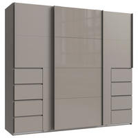 SCHWEBETÜRENSCHRANK  in Grau, Sahara  - Grau/Sahara, KONVENTIONELL, Glas/Holzwerkstoff (225/208/64cm) - Boxxx