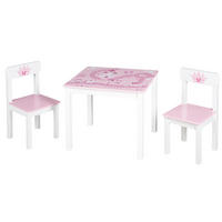 KINDERSITZGRUPPE KRONE Rosa, Weiß  - Rosa/Weiß, Basics, Holz/Holzwerkstoff - Roba