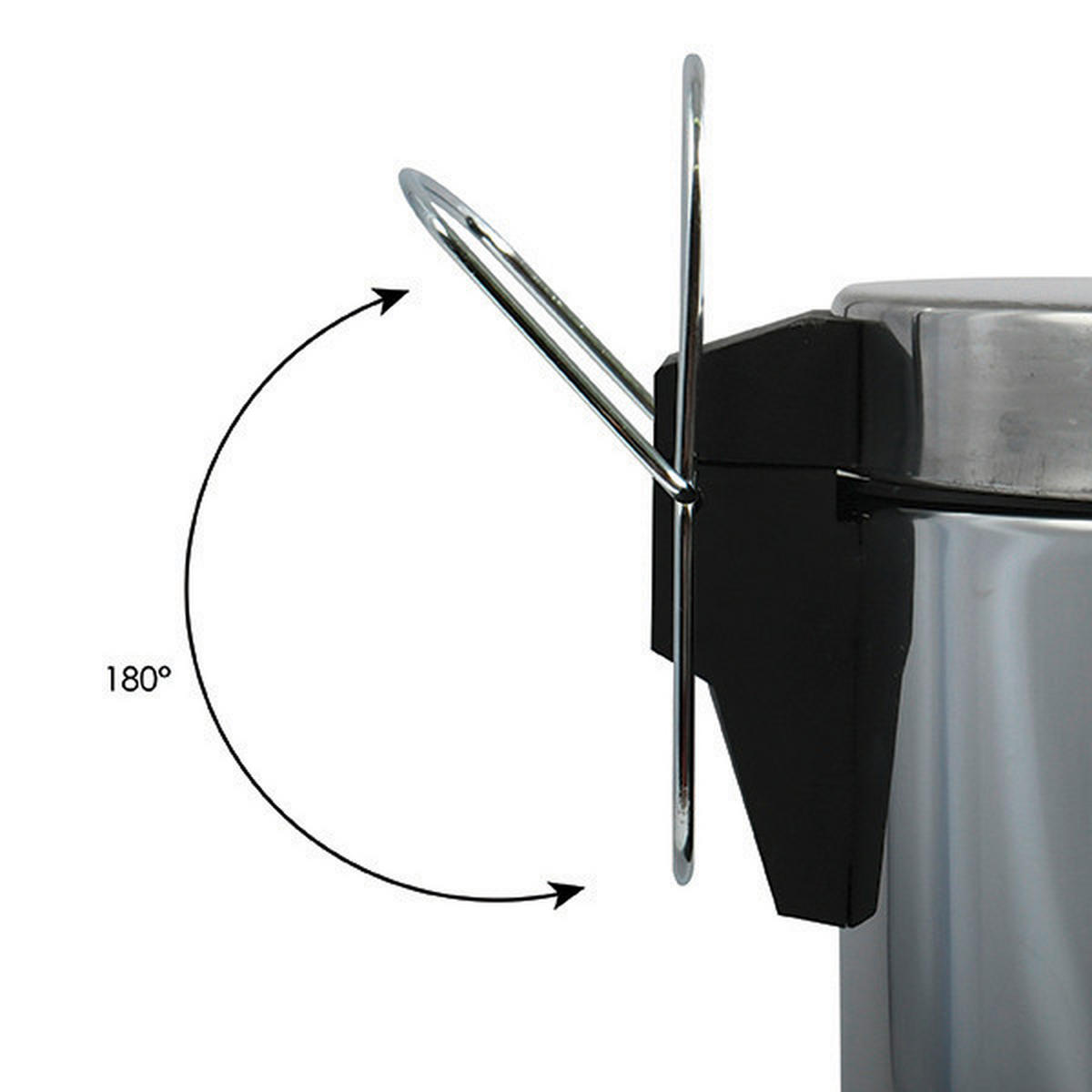 ABFALLSAMMLER 30 l  Metall  - Silberfarben/Schwarz, Basics, Kunststoff/Metall (29,5/63,5/29,5cm) - Spirella
