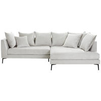ECKSOFA Beige Chenille  - Beige/Schwarz, Design, Textil/Metall (289/170cm) - Stylife