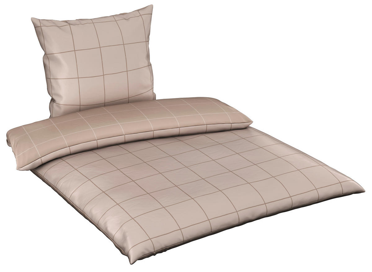 BETTWÄSCHESET Satin 160/210 cm  50 cm/70 cm  - Beige, Design, Textil (160/210cm) - Dieter Knoll