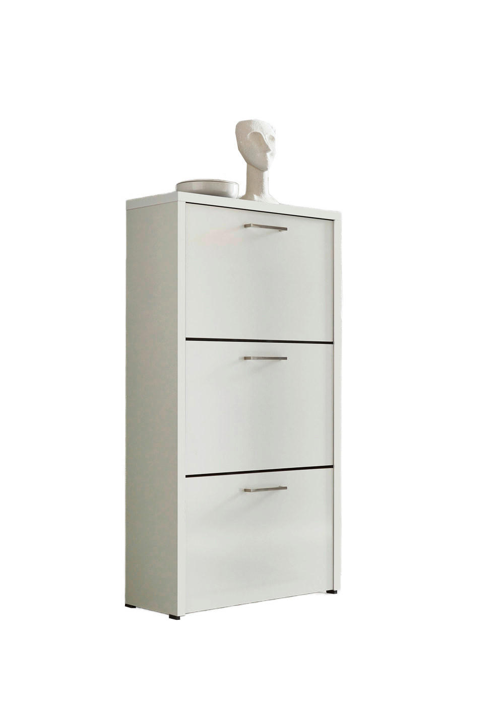 VYKLÁPĚCÍ BOTNÍK, bílá, vysoce lesklá bílá, 61/115/25 cm - bílá/barvy stříbra, Moderní, kov/kompozitní dřevo (61/115/25cm) - MID.YOU