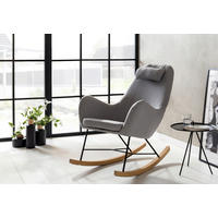 SCHAUKELSTUHL in Webstoff Grau, Eichefarben  - Eichefarben/Grau, MODERN, Holz/Textil (70/99/100cm) - Livetastic