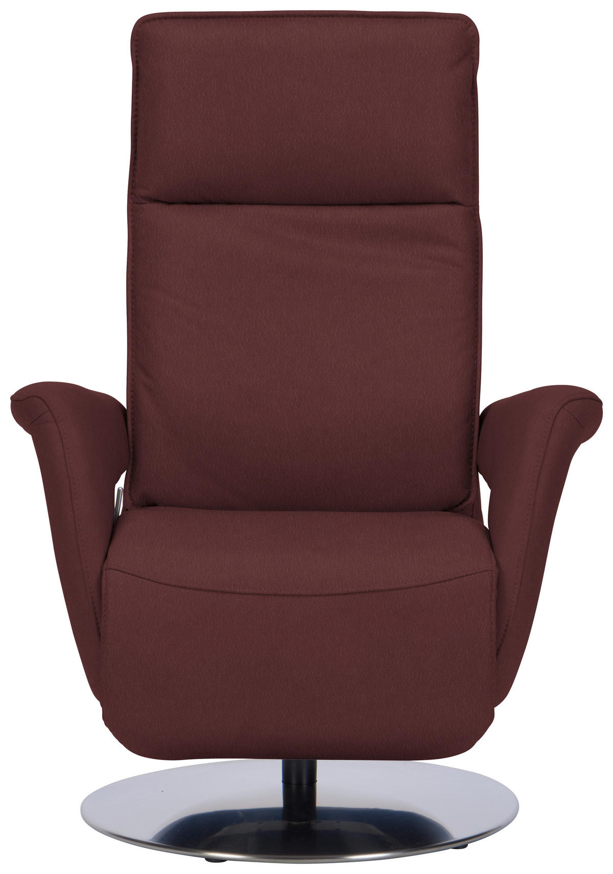 RELAXSESSEL in Leder Beere  - Edelstahlfarben/Beere, Design, Leder/Metall (83/112/87-174cm) - Valdera