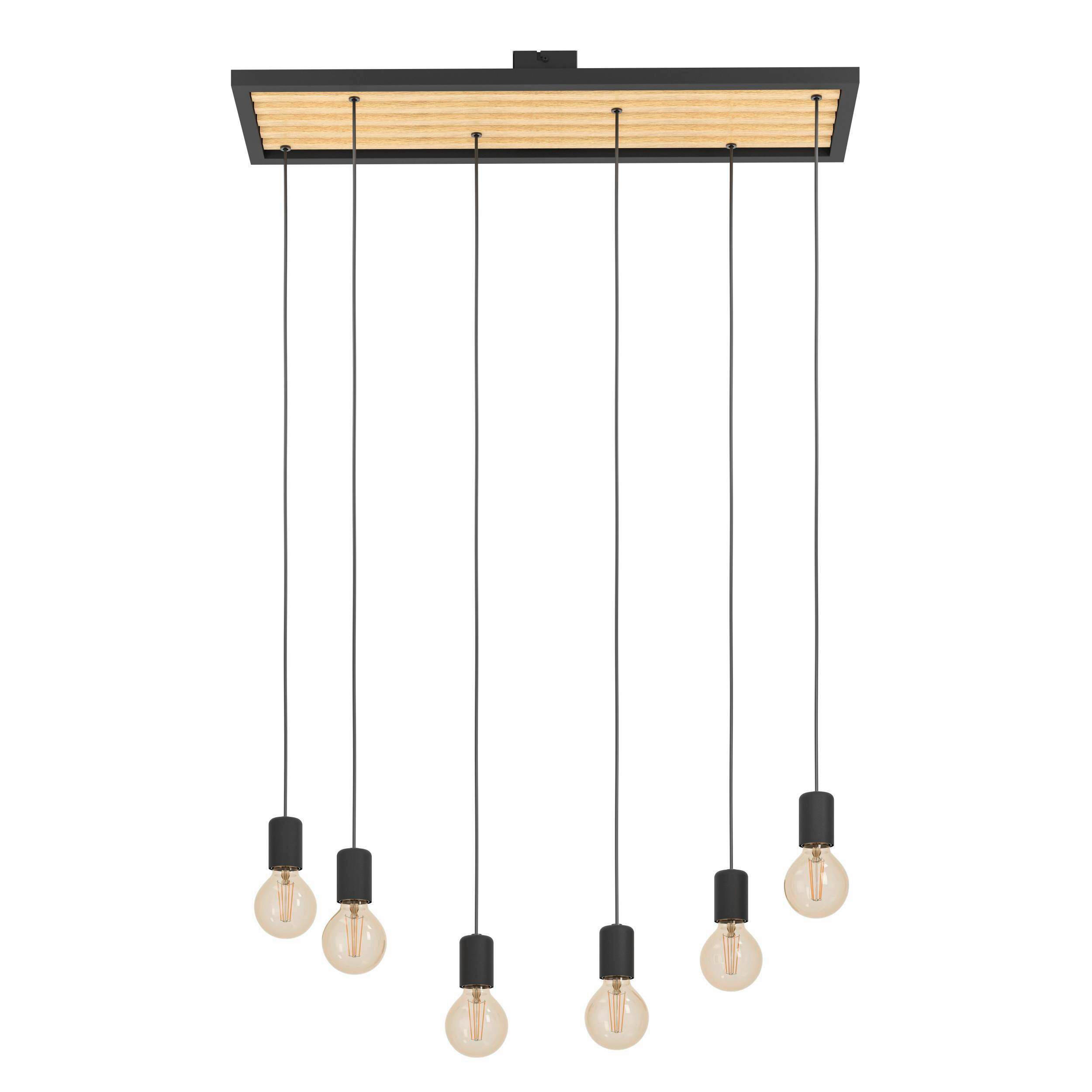 HÄNGELEUCHTE 78/25/110 cm  - Schwarz/Braun, Basics, Holz/Metall (78/25/110cm) - Eglo